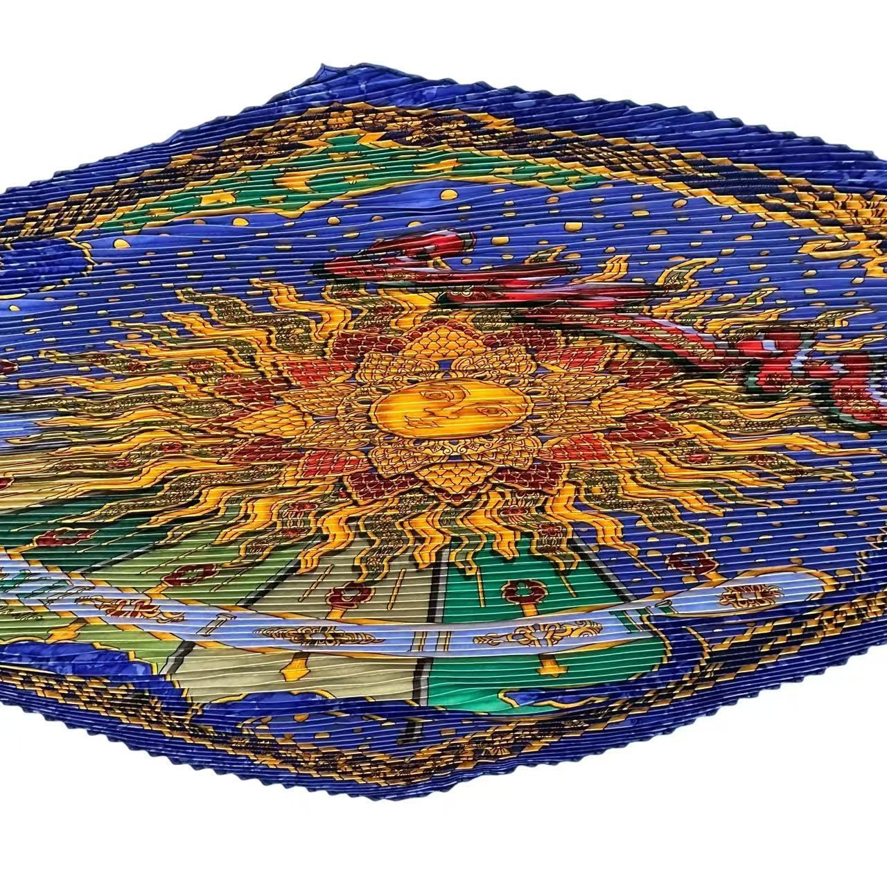 極美品 HERMES エルメス プリーツ スカーフ シルク ASTRES et SOLEILS