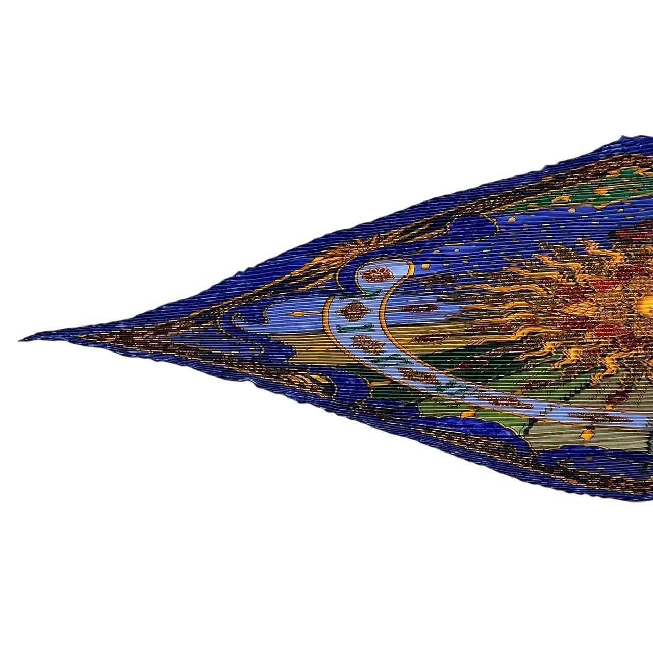 極美品 HERMES エルメス プリーツ スカーフ シルク ASTRES et SOLEILS