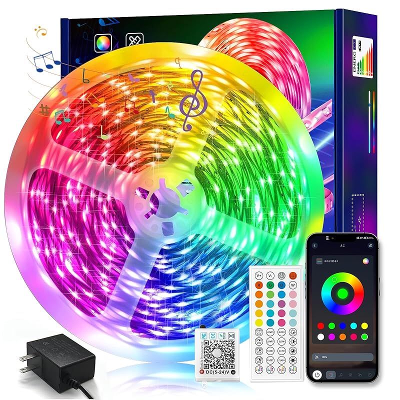 LEDテープライト LEDテープ【RGB1600万色 アプリ＋リモコン版 マイク