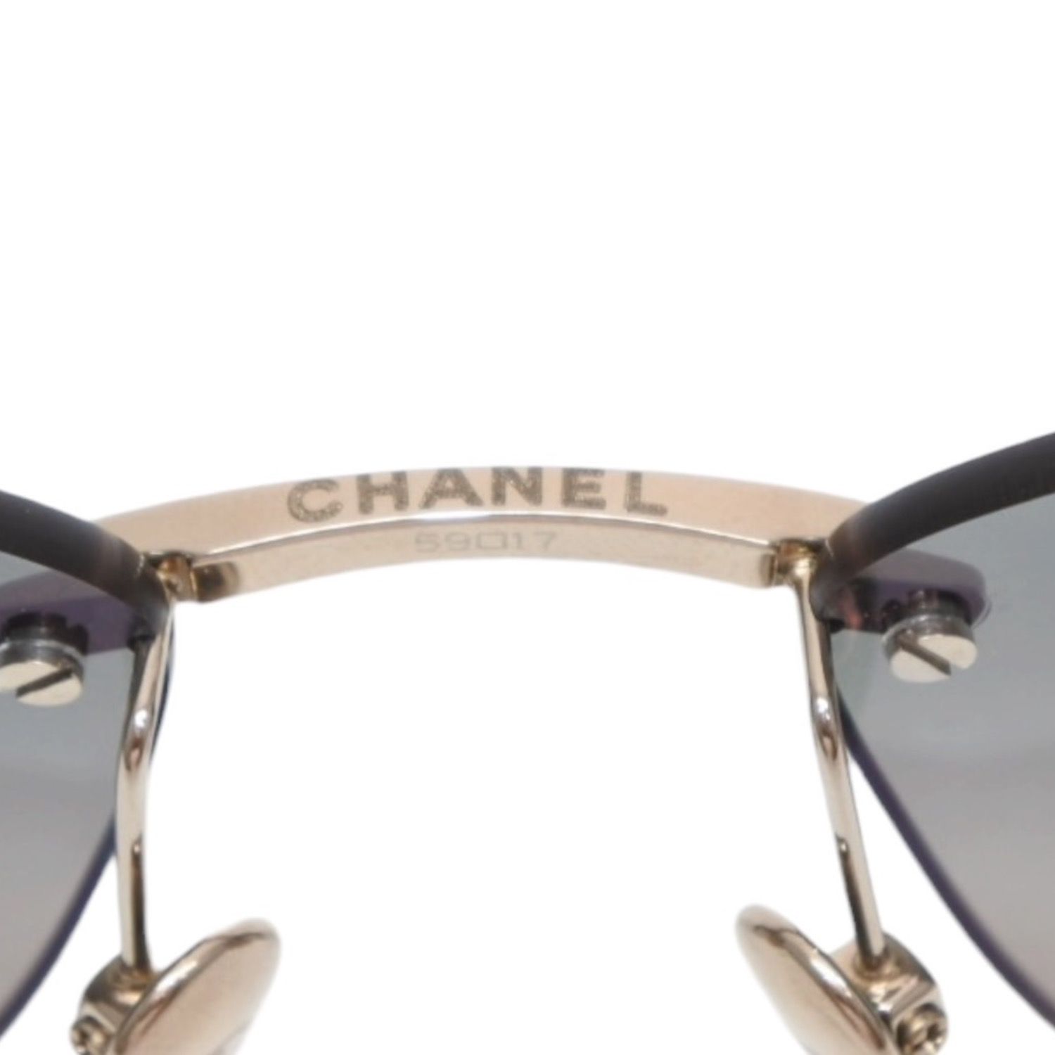 極美品 CHANEL シャネル リムレス サングラス ココマーク グレー