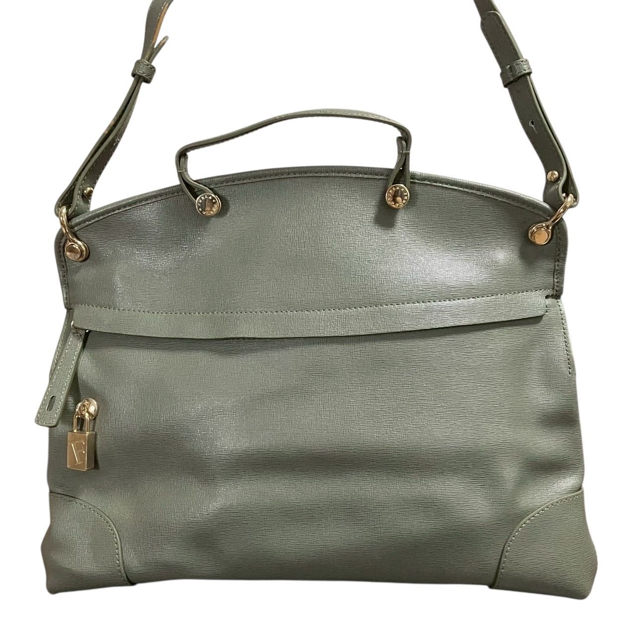 FURLA フルラ パイパー レザー 2WAY グレー ショルダーバッグ 極美品 