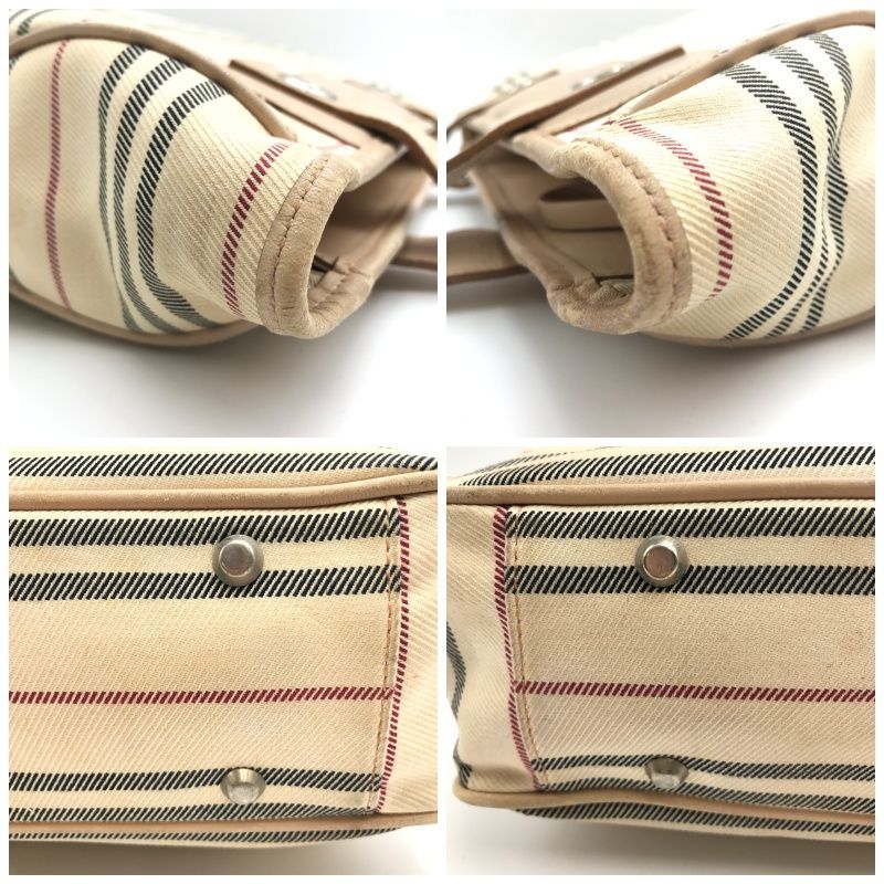 BURBERRY バーバリー トートバッグ キャンバス×レザー ボーダー 1773