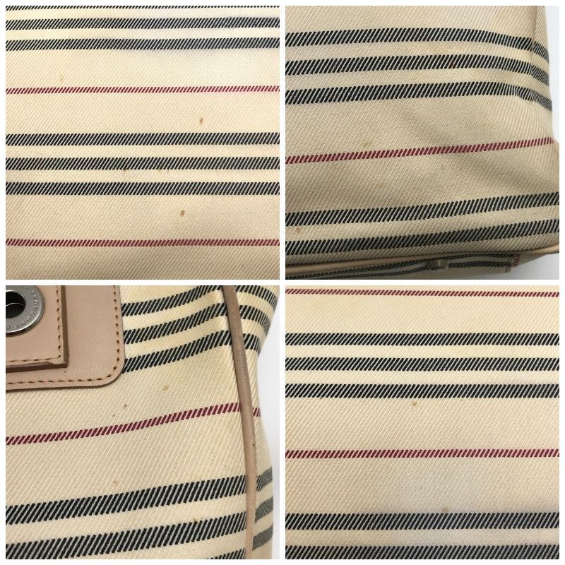 BURBERRY バーバリー トートバッグ キャンバス×レザー ボーダー 1773