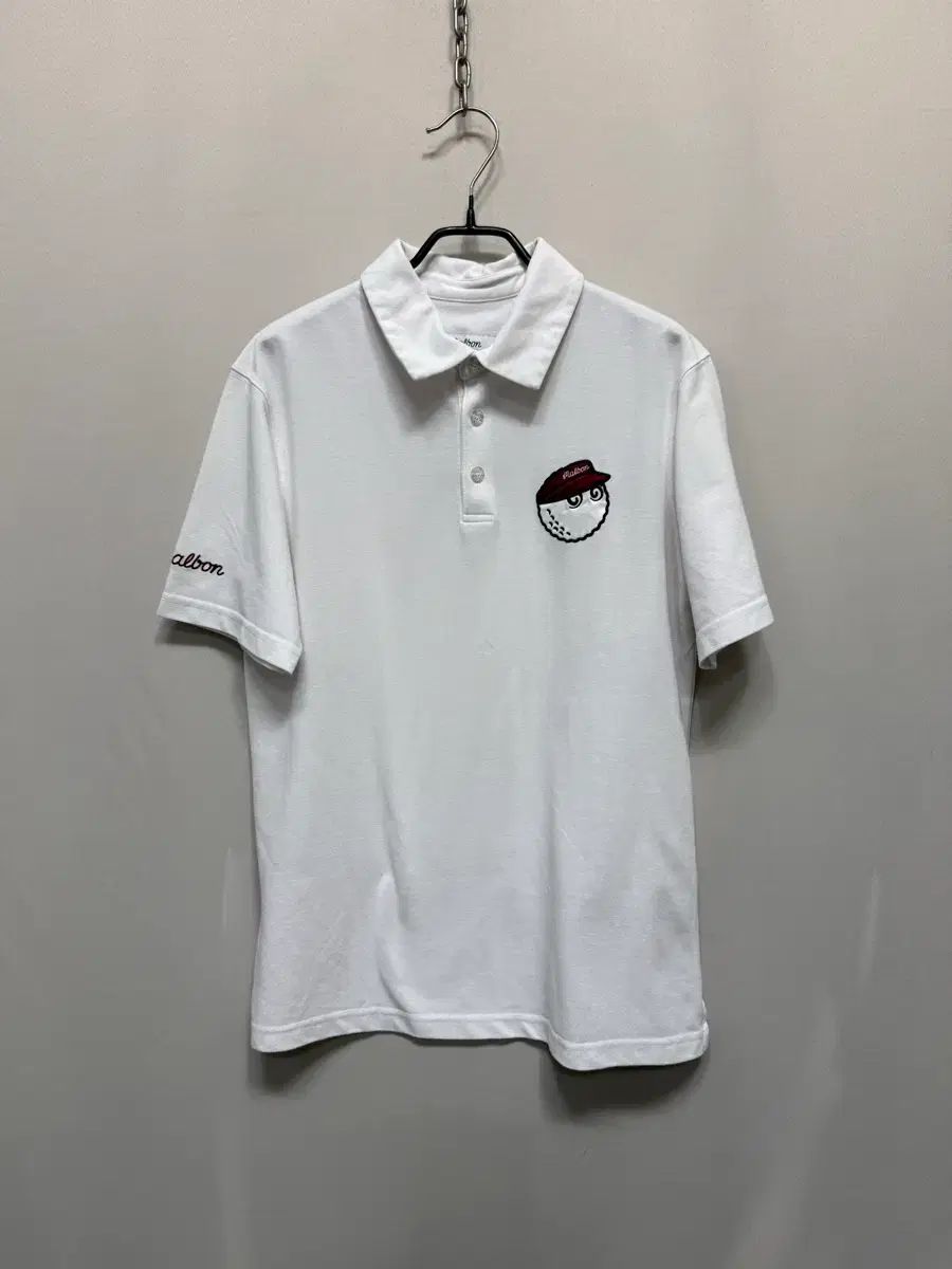 白 M マルボンゴルフ MALBON GOLF 半袖 モックネック ホワイト M マル