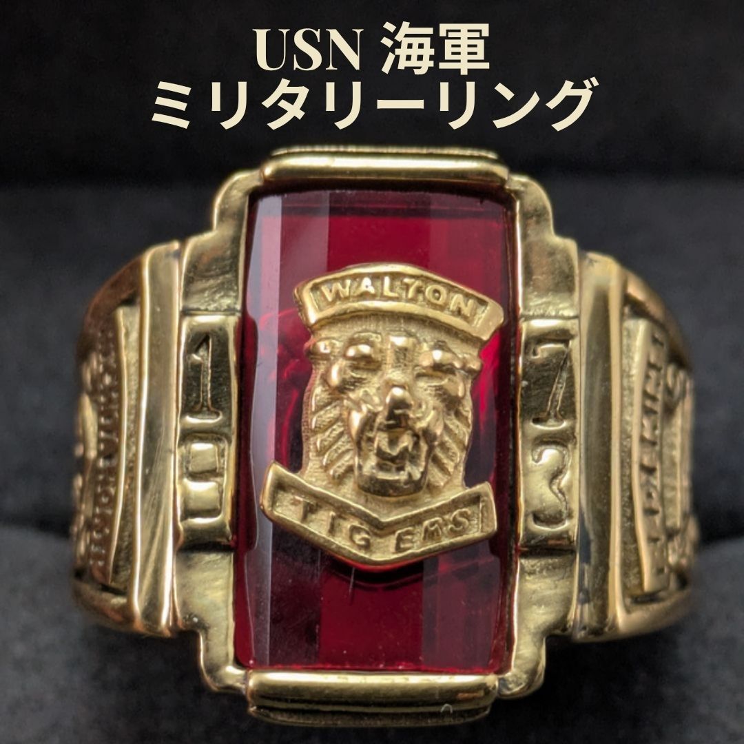 ビンテージUSNエンブレムリング海軍 USN アメリカ海軍 ミリタリー リング 21号 ヴィンテージ ステンレス