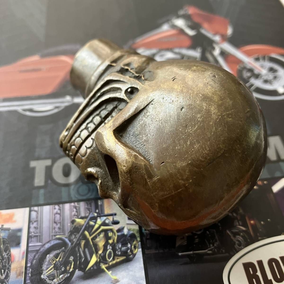 COPPER スカル シフトノブ ハーレーアメ車 ジョッキーシフト ハンド