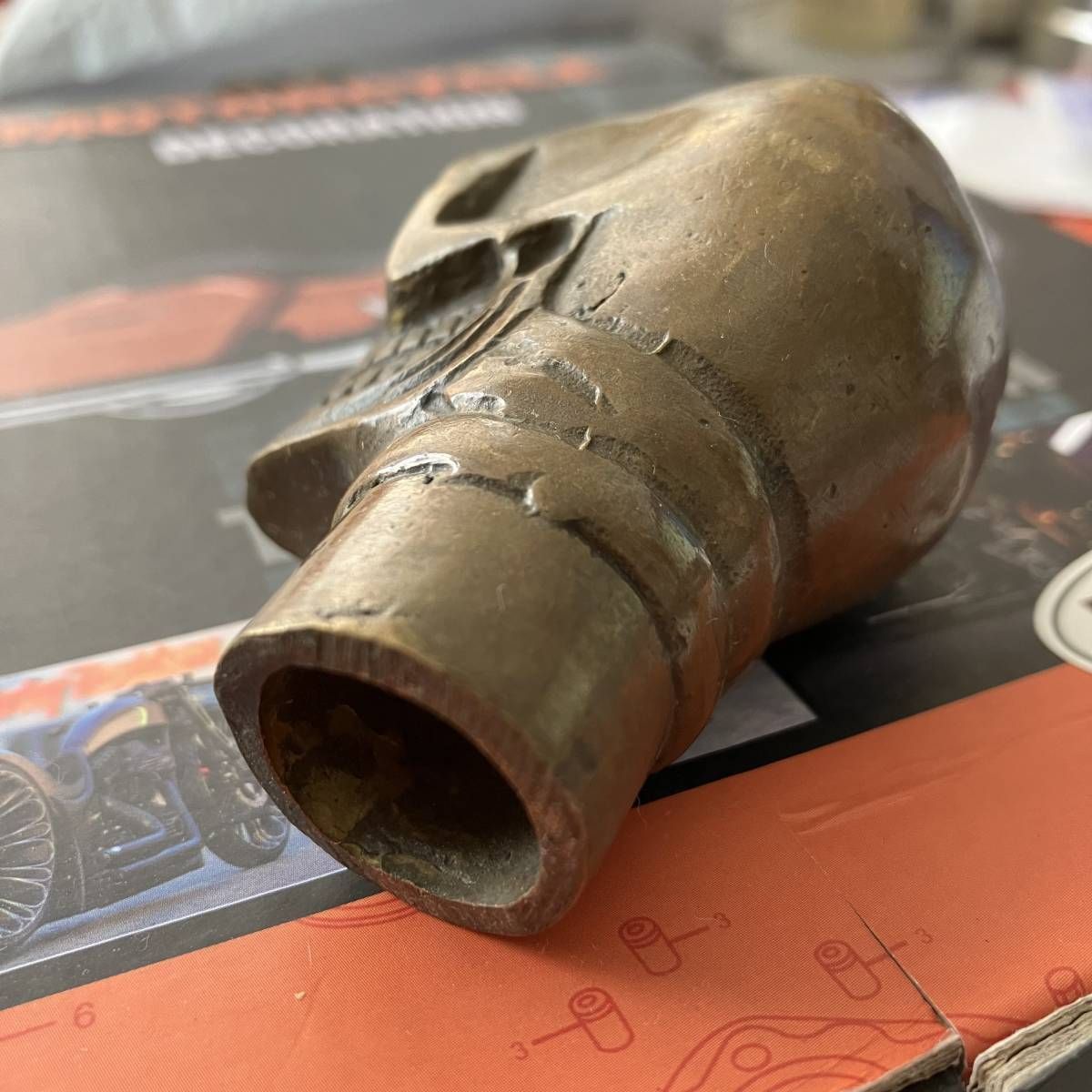 COPPER スカル シフトノブ ハーレーアメ車 ジョッキーシフト ハンド
