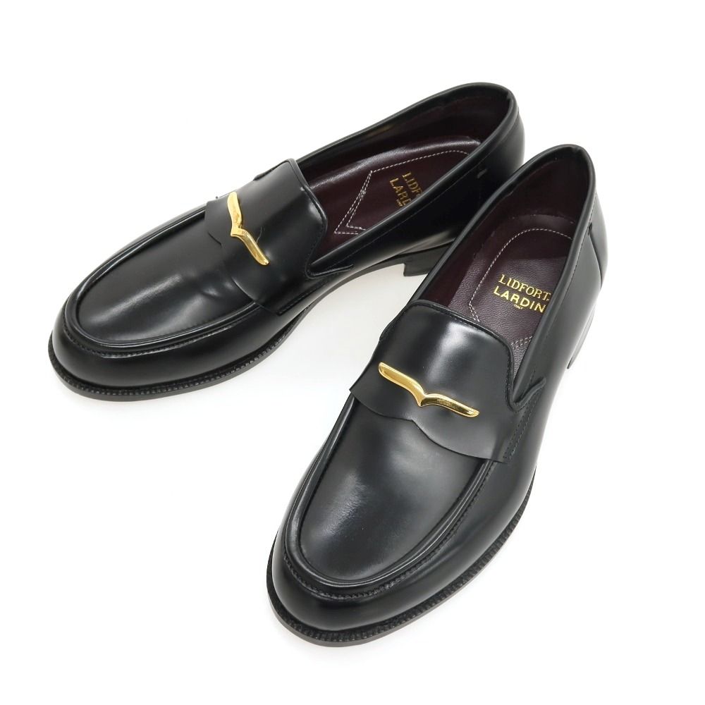 【中古】ラルディーニ LARDINI × LIDFORT ローファー ブラック【サイズ6】【メンズ】