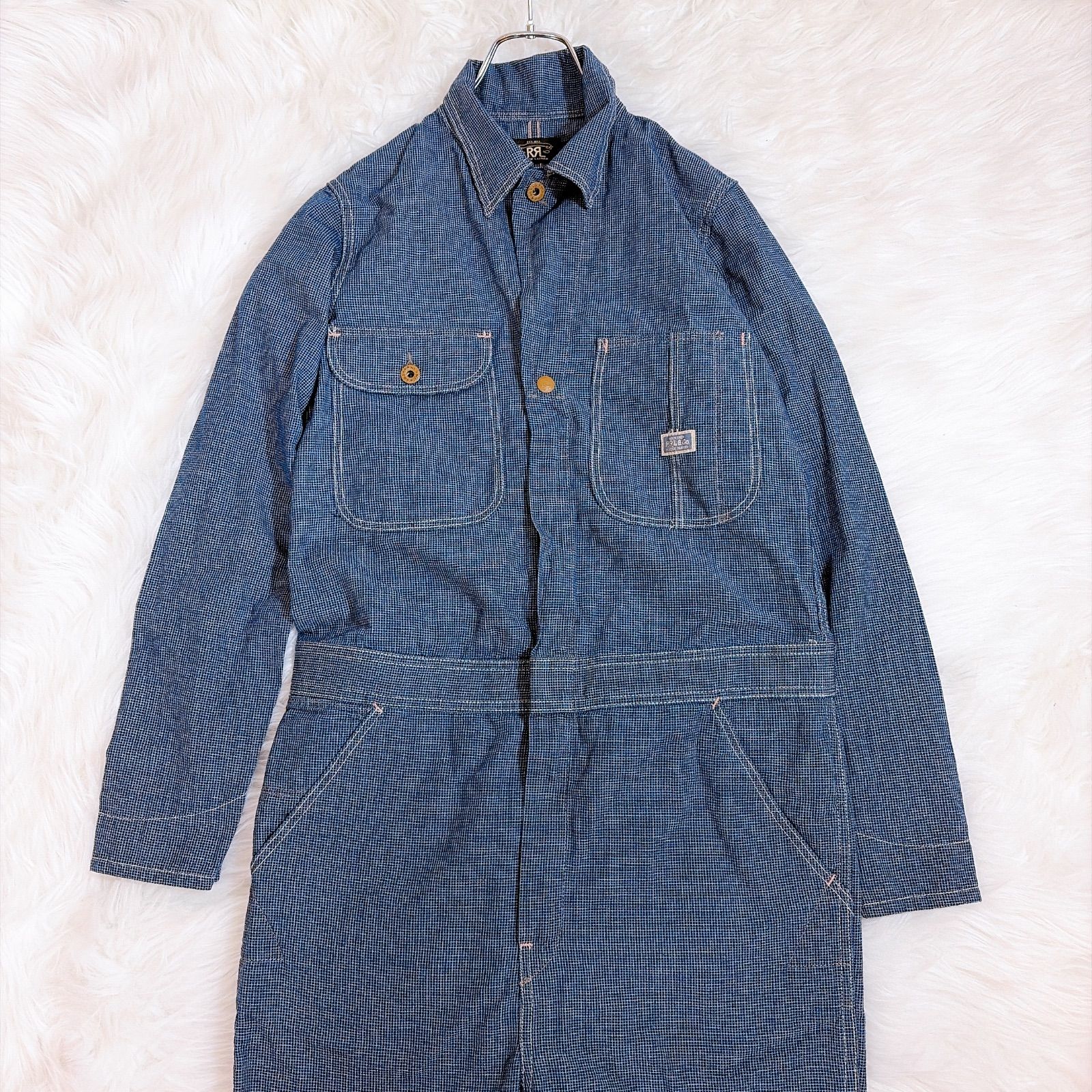 RRL ダブルアールエル インディゴ ヘリンボーン オールインワン ツナギ