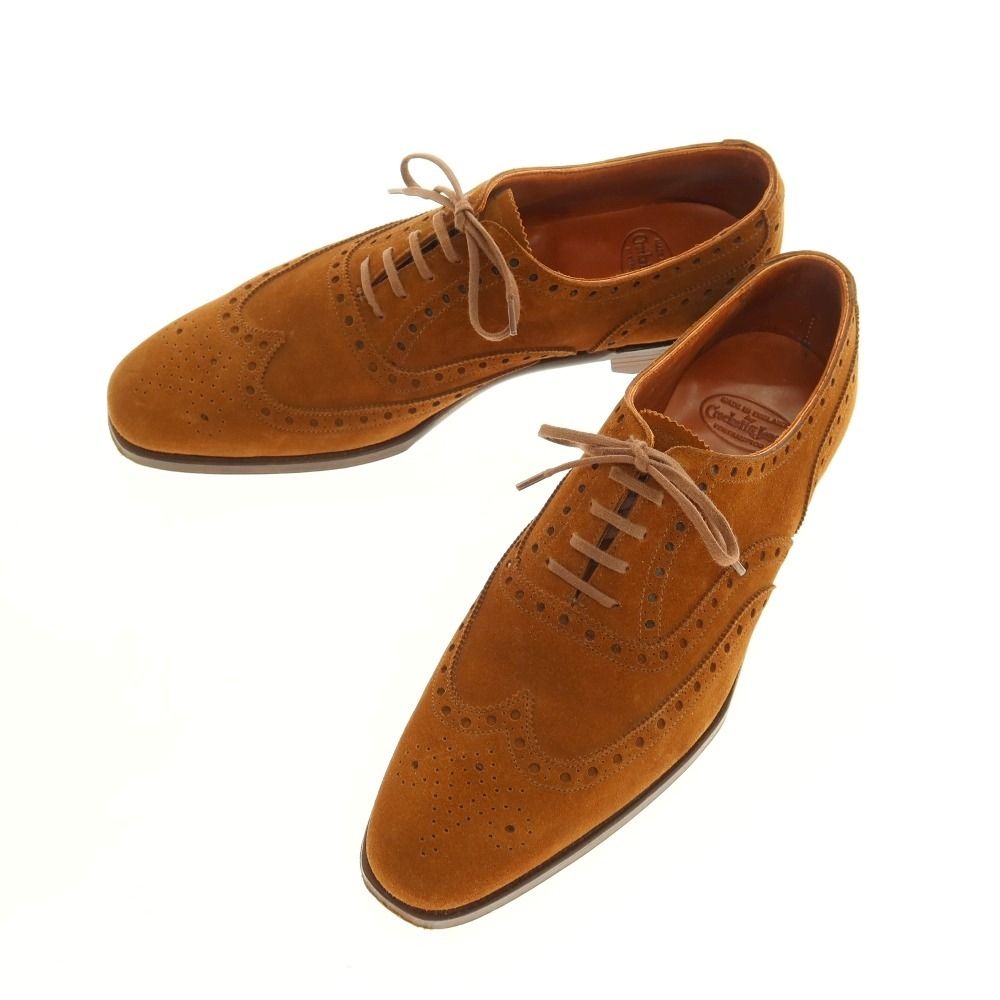 【中古】クロケットアンドジョーンズ CROCKETT&JONES スエード ドレスシューズ ブラウン【サイズ7　D】【メンズ】