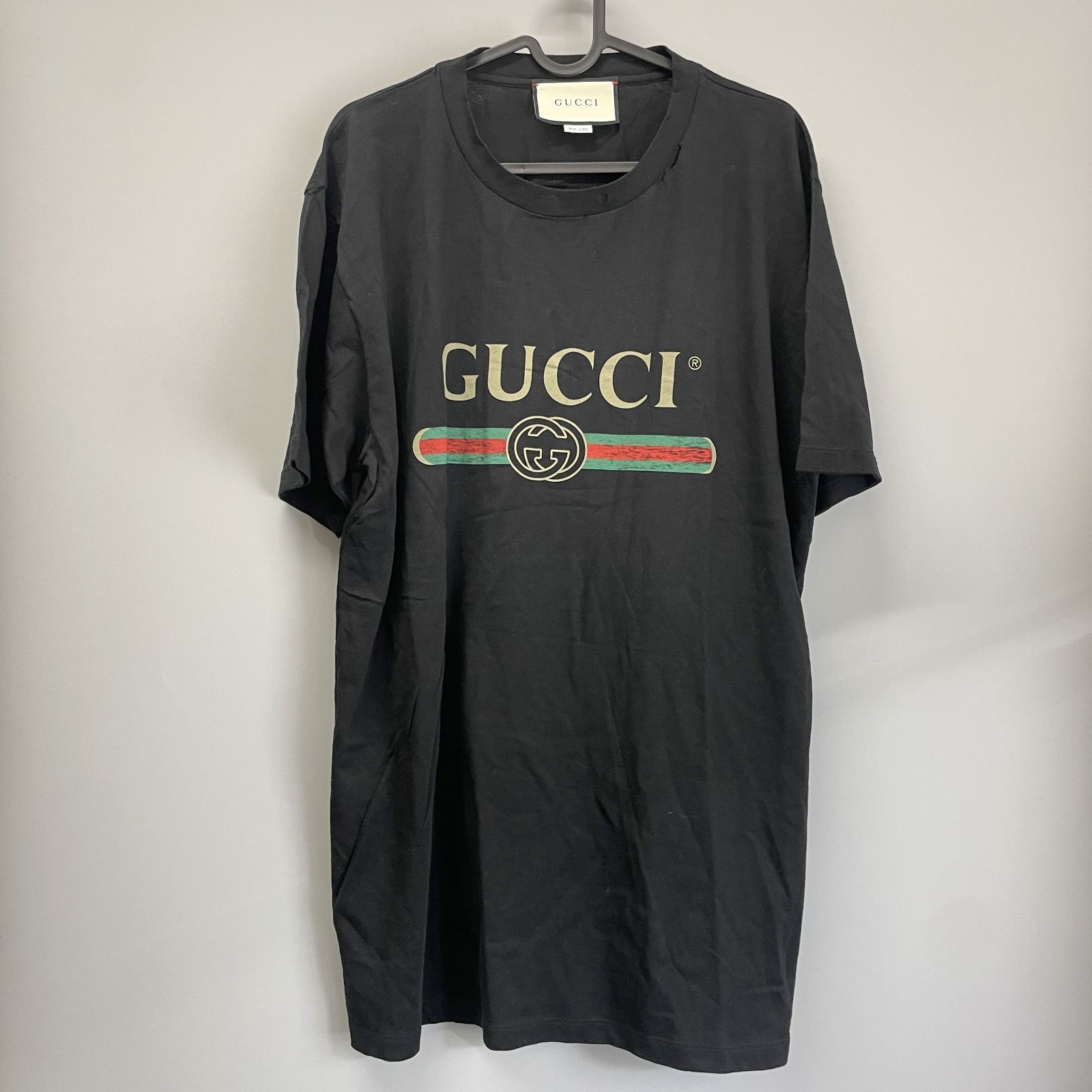 GUCCI グッチ ロゴ ウォッシュドオーバーサイズ Tシャツ 花刺繍