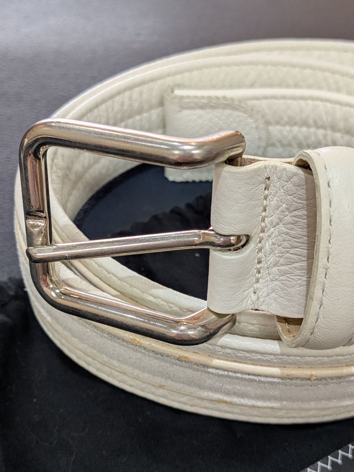 エルメネジルドゼニア ゼニア スポーツ Zegna Sport ベルト レザー 希少】Zegna Sport（ゼニアスポーツ）高級レザーベルト ホワイト 白