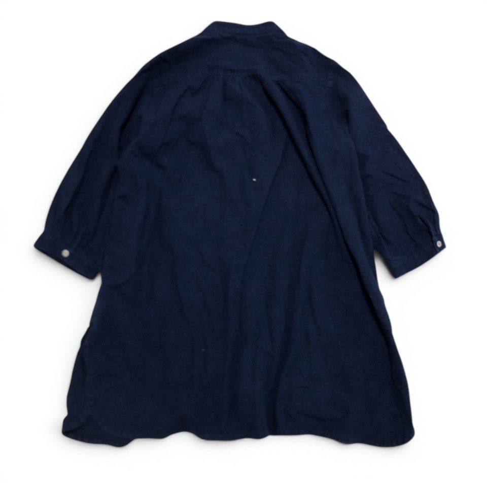 美品 kasurira カスリラ 備後絣 藍染め バンドカラー シャツ