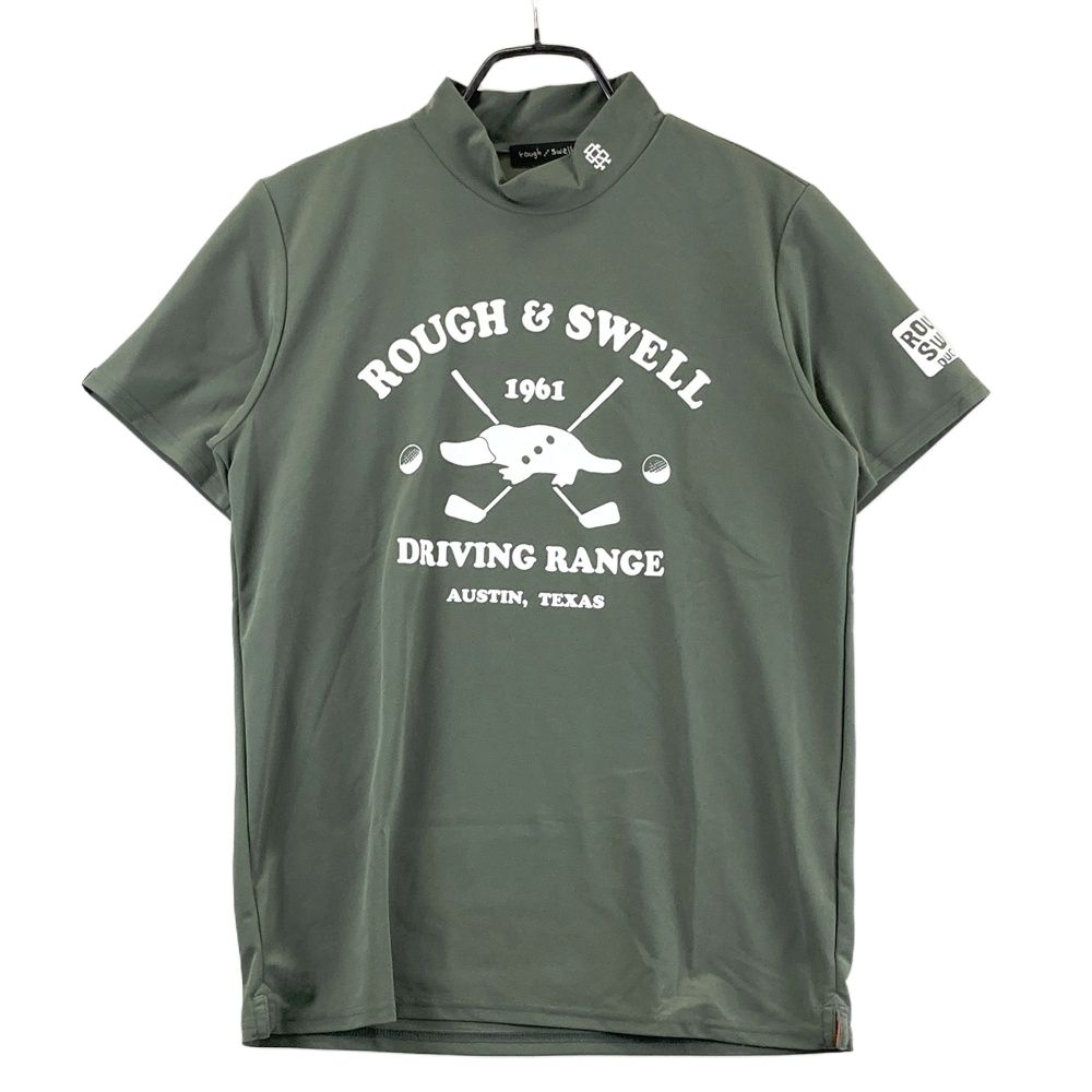 サイズ：M ROUGH&SWELL ラフアンドスウェル 2023年モデル モックネック　半袖Tシャツ  ネイビー系 [240101440286] ゴルフウェア レディース ストスト サイズ：M ROUGH&SWELL ラフアンドスウェル 2023年モデル モックネック