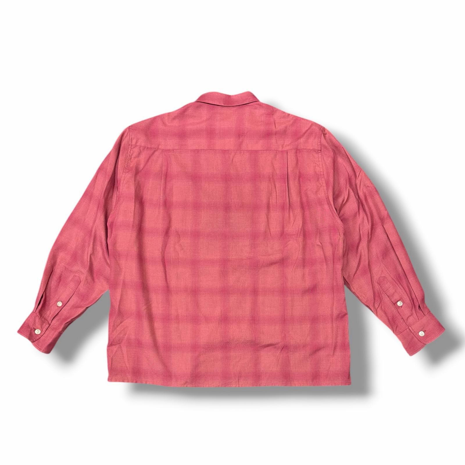 参考上代33000円 WACKO MARIA 26SS OMBRE CHECK OPEN COLLAR SHIRT L/S 
