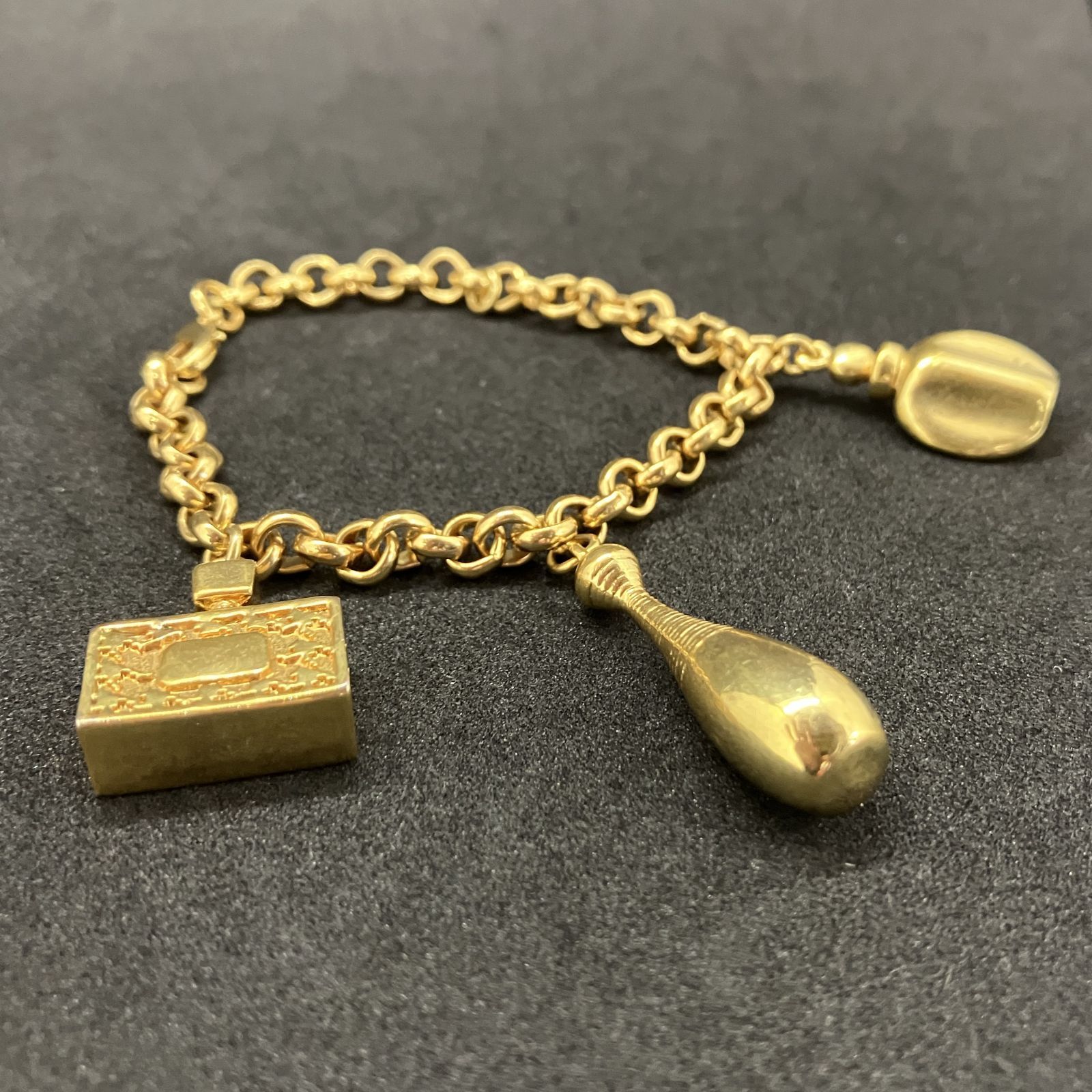 Christian Dior ディオール ブレスレット 香水モチーフ ゴールド系 
