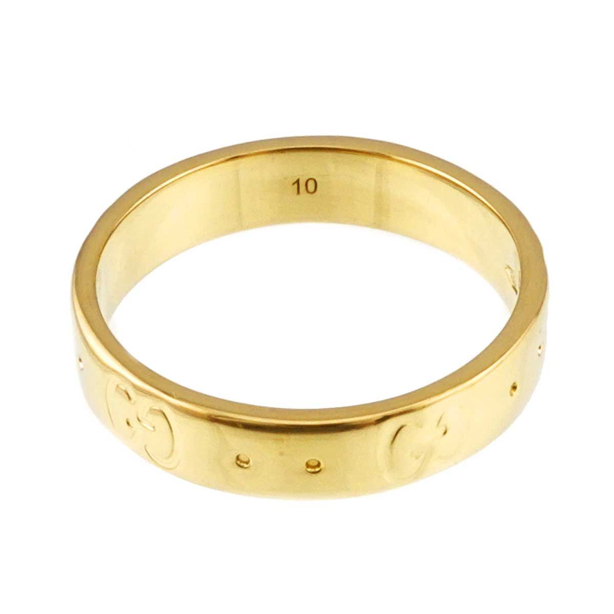 グッチ GUCCI アイコン #10 リング K18 YG イエローゴールド 750 指輪 