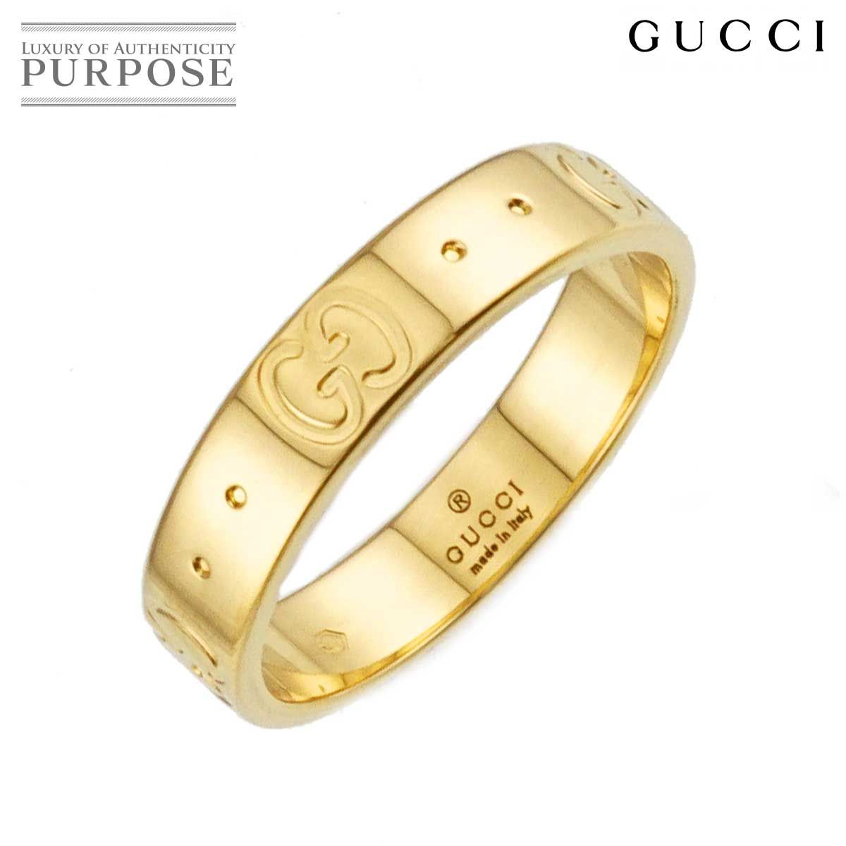 グッチ GUCCI アイコン #10 リング K18 YG イエローゴールド 750 指輪 