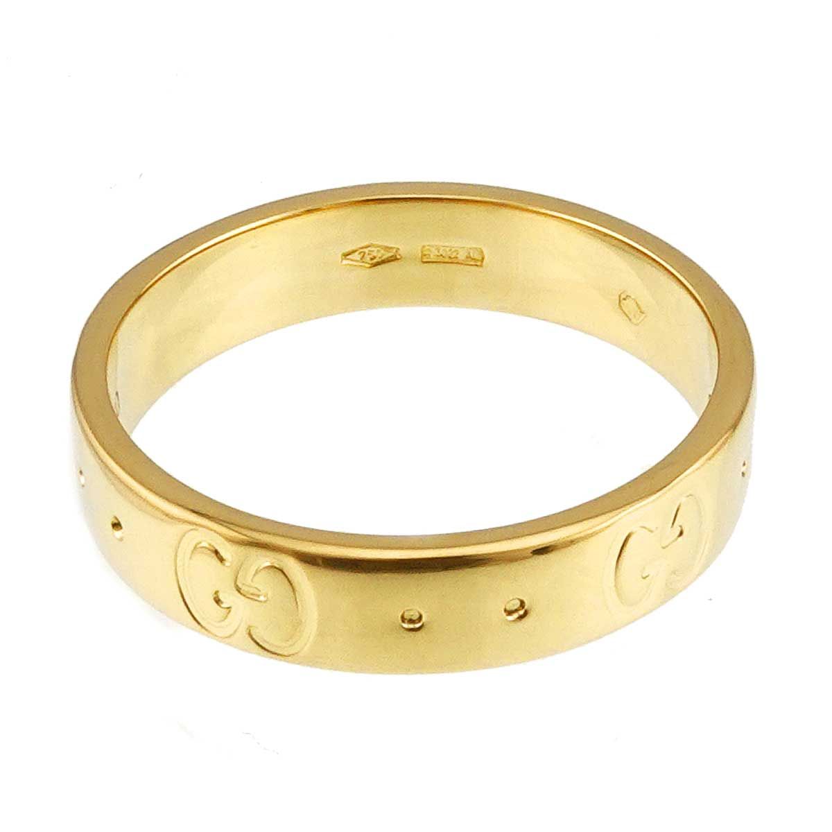 グッチ GUCCI アイコン #10 リング K18 YG イエローゴールド 750 指輪 