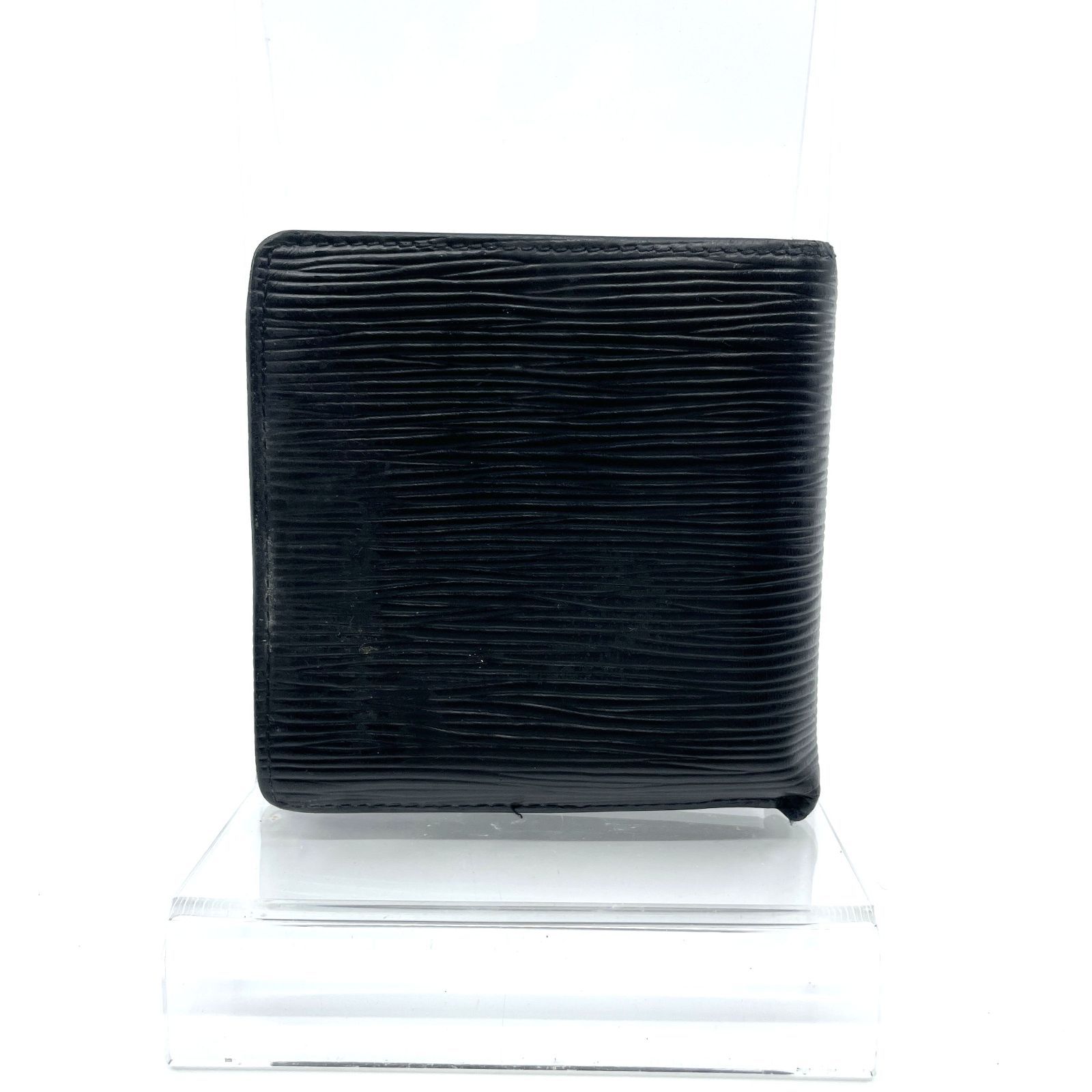 ☆美品☆ルイヴィトン 折り財布 ポルトフォイユマルコ エピ ノワール ブラック LOUIS VUITTON二つ折り財布 ポルトフォイユマルコ エピ ノワール黒 極
