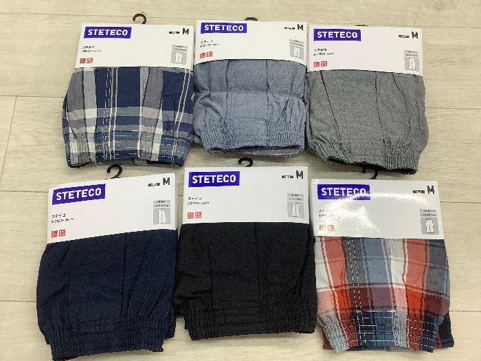 T4 未使用保管品 ユニクロ UNIQLO ステテコsteteco Mサイズ 無地 チェック まとめて