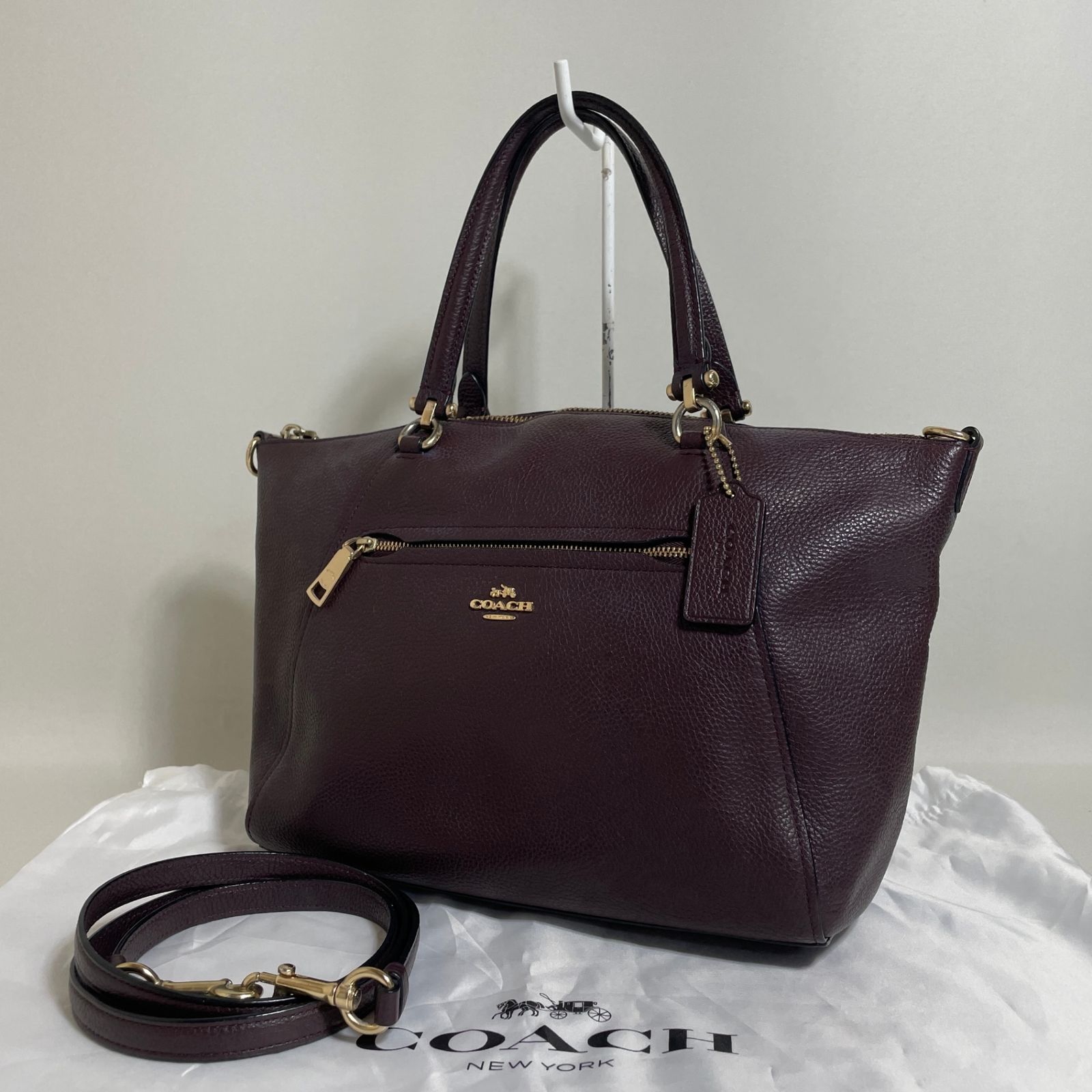 2603-280｜美品｜コーチ 2WAYハンドバッグ レザー ダークボルドー 