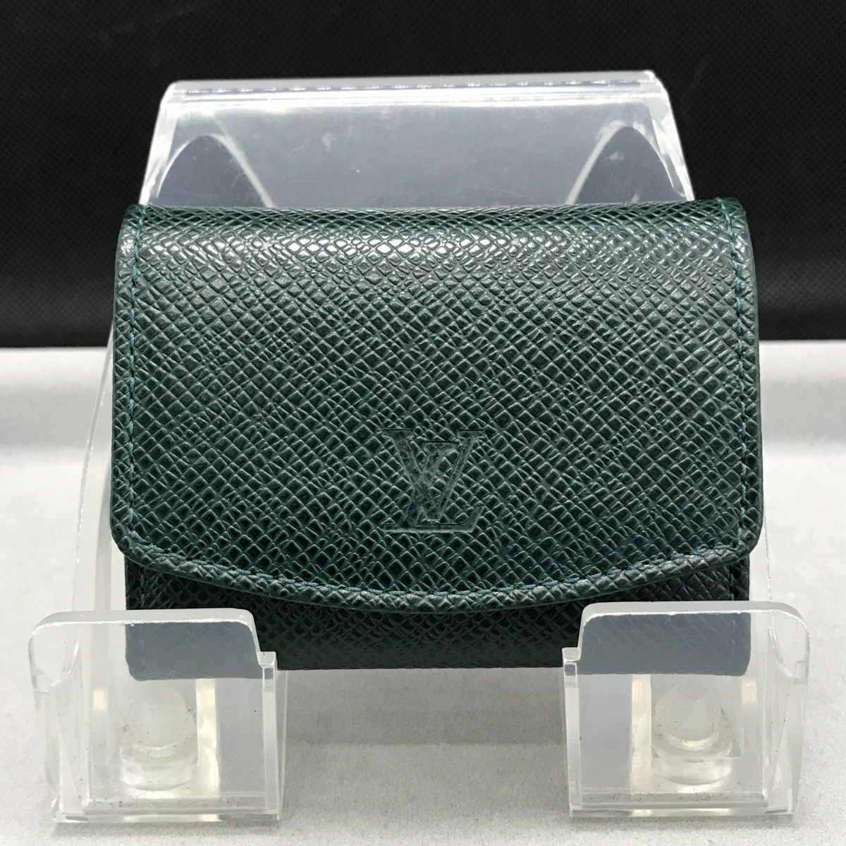 美品 LOUIS VUITTON ルイヴィトン カフスケース タイガ グリーン系 485