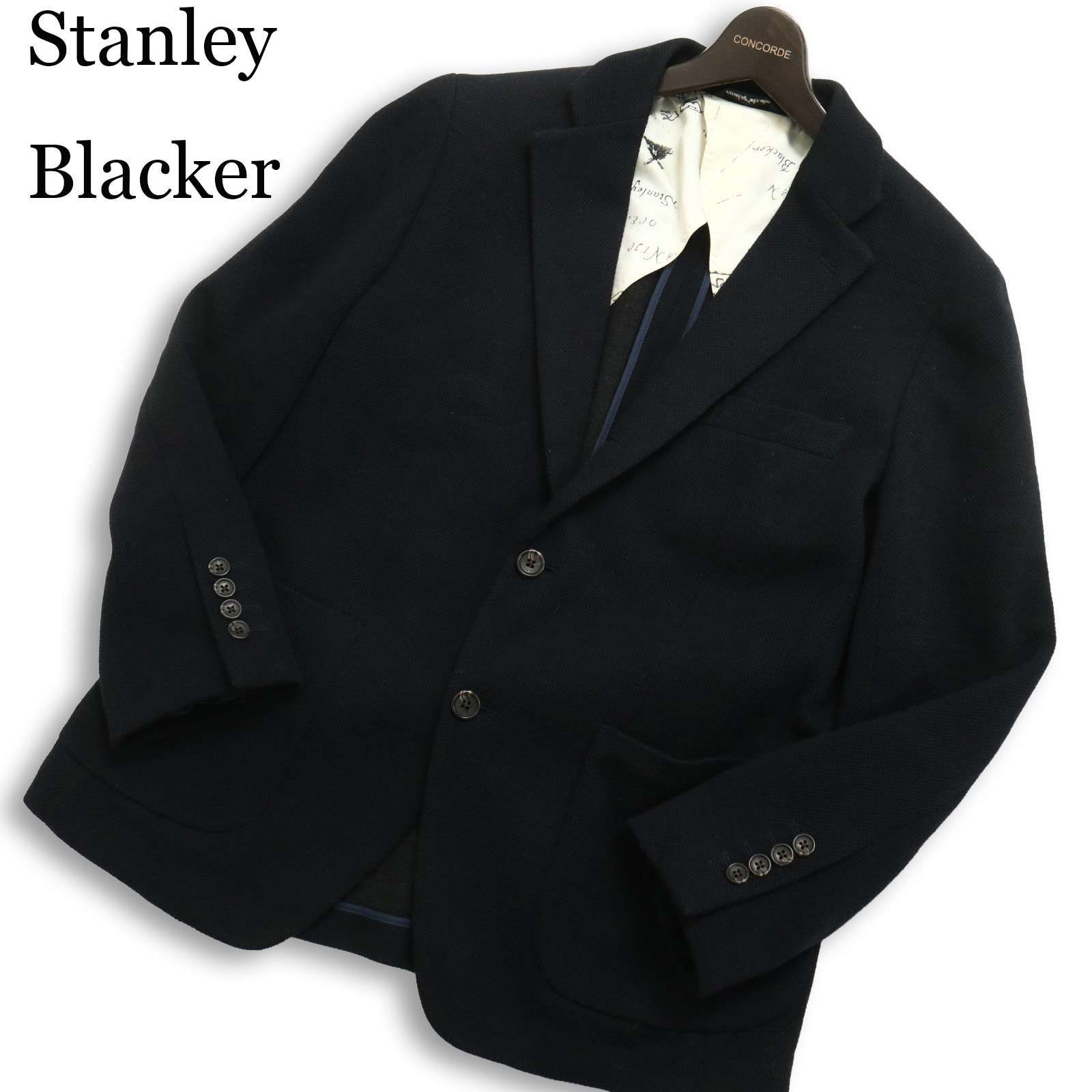Stanley Blacker スタンリーブラッカー 通年 ウール混 アンコン テーラード ジャケット Sz 96ABM メンズ 黒 - メルカリ