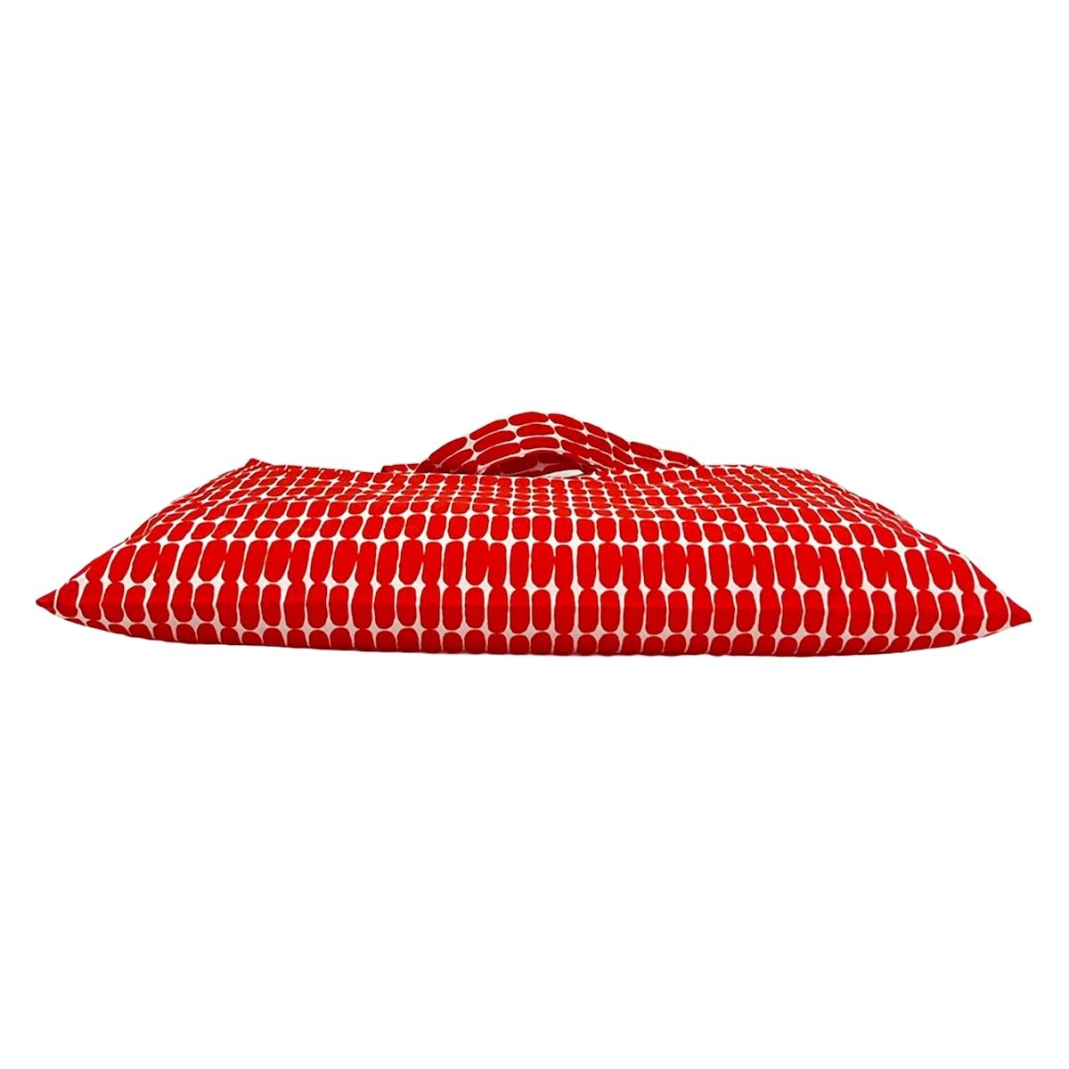 marimekko(マリメッコ) トートバッグ - レッド×白 コットン - メルカリ