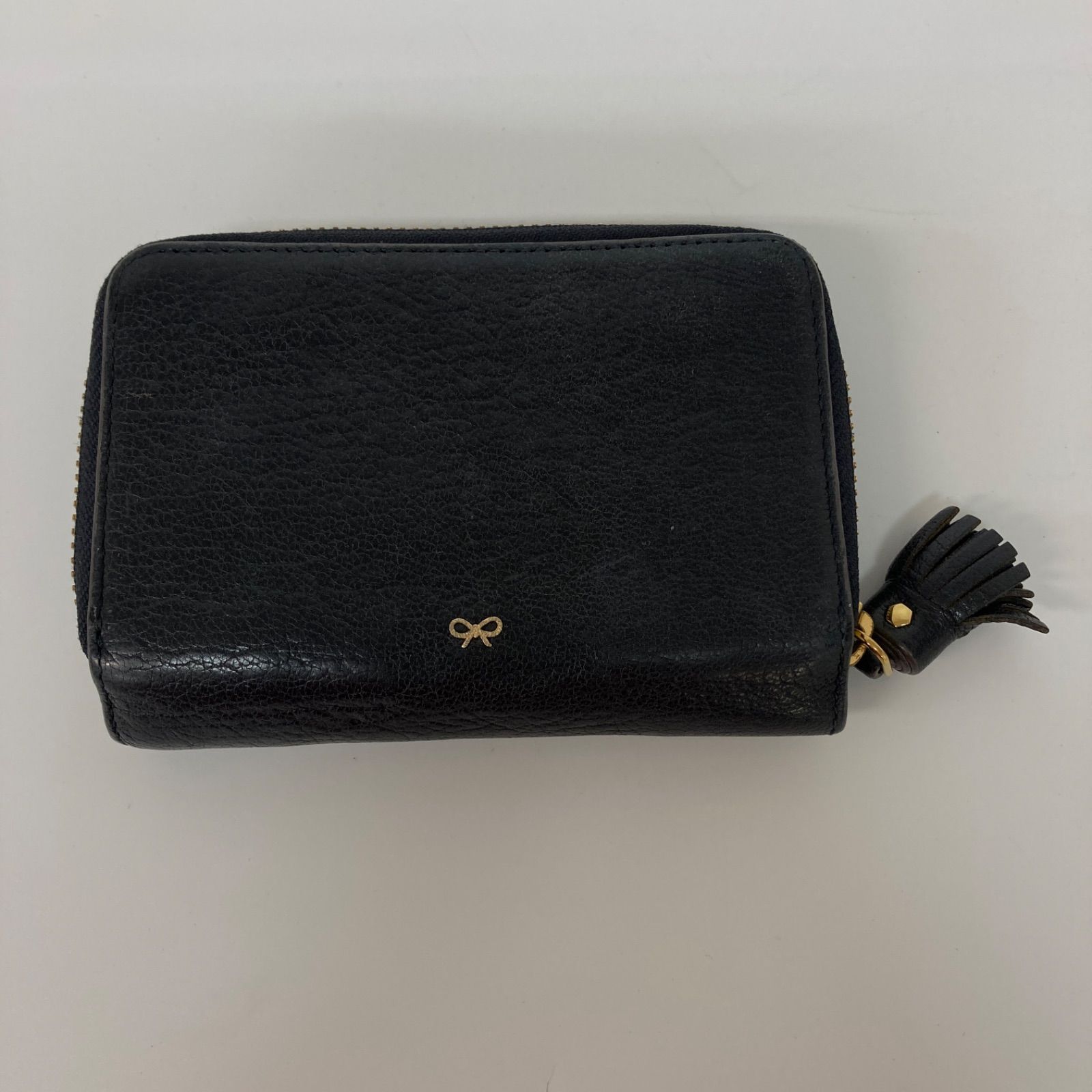 ANYA HINDMARCH アニヤハインドマーチ 財布 コンパクトウォレット ネイビー 【k1554】