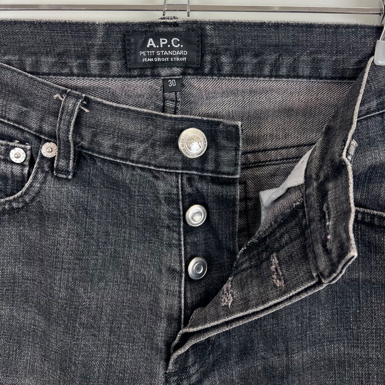 A.P.C. PETIT STANDARD slim black denim pants w30 アーペーセー プチ 