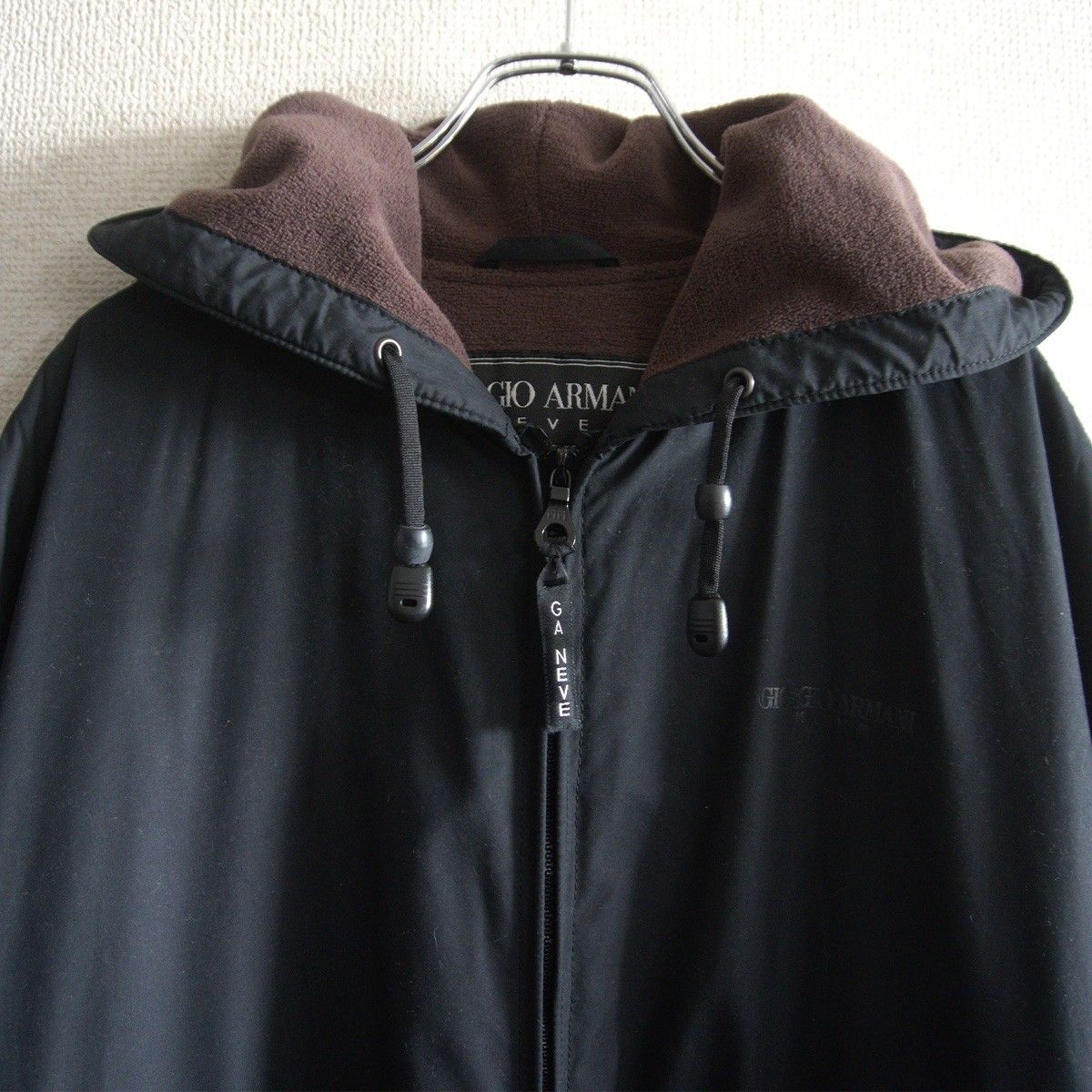 【美品】GIORGIO ARMANI【フーデット コート】 50 ブラック ジョルジオアルマーニ 26040625 美品】GIORGIO ARMANI【フーデット コート】 50 ブラック ジョルジオ