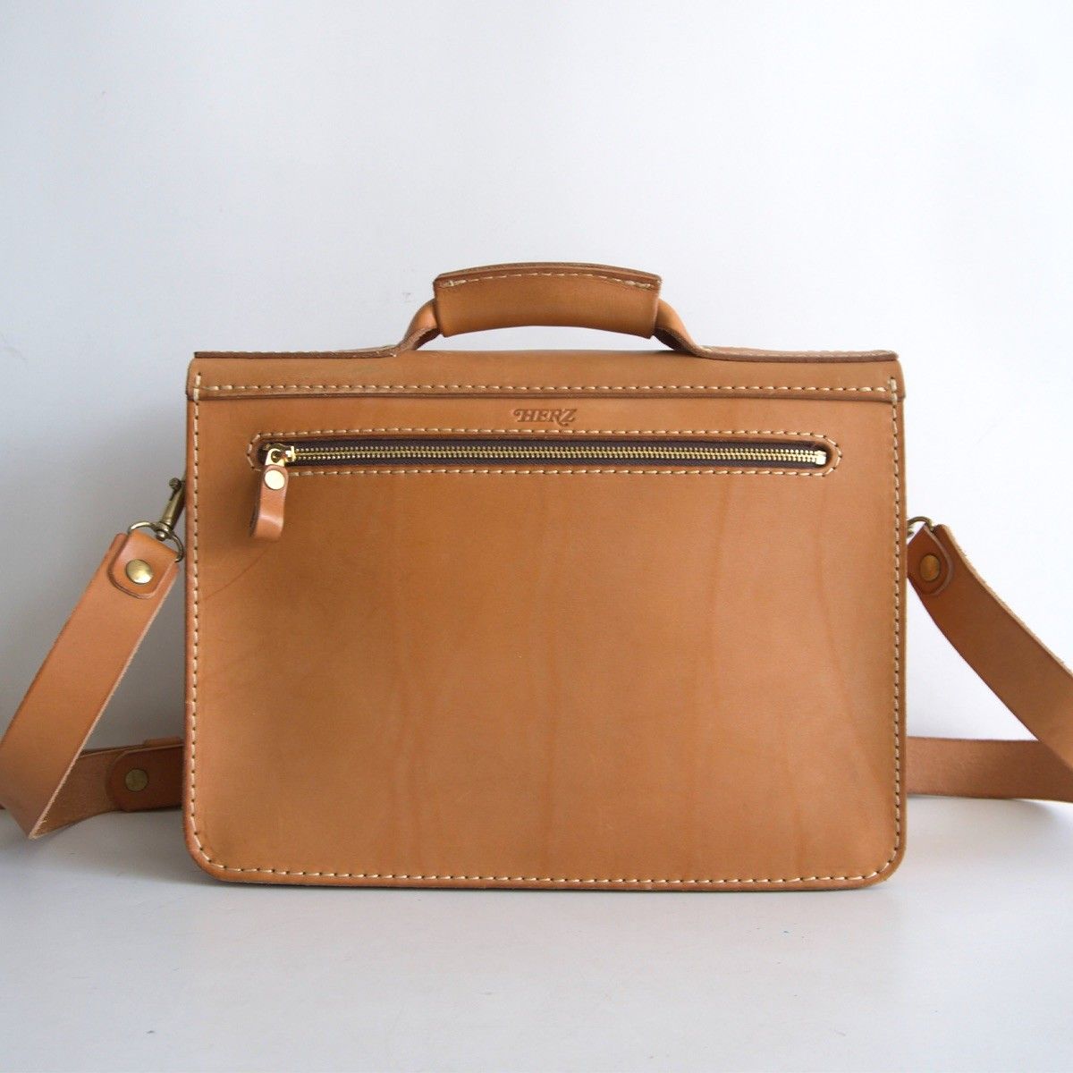 美品】 HERZ 【2wayビジネスバッグ(BC-3)】 ブラウン レザー バッグ 鞄 