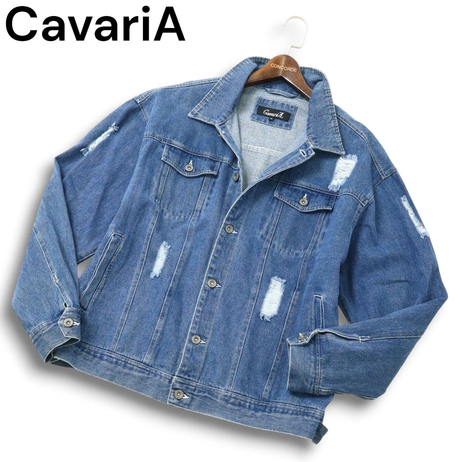 CavariA キャバリア 通年 ダメージ加工☆ オーバーサイズ Gジャン 