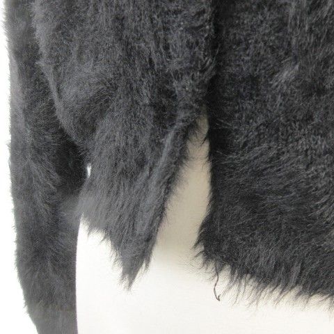 ジューシークチュールファー付き長袖カーディガン　S ジューシークチュール JUICY COUTURE カーディガン S 黒 ブラック 長袖
