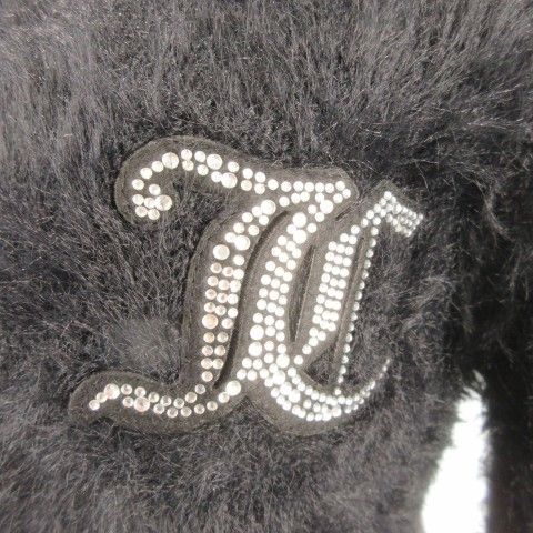 ジューシークチュールファー付き長袖カーディガン　S ジューシークチュール JUICY COUTURE カーディガン S 黒 ブラック 長袖
