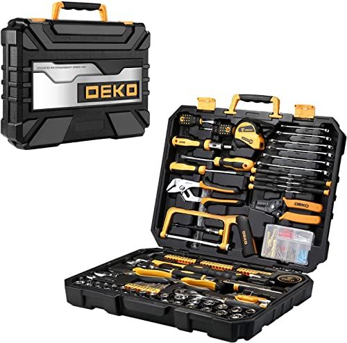 DEKO 198点組 工具セット ホームツールセット 家庭用 ツールセット 日曜大工 DIYセット 作業工具セット 家具の組み立て 住まいのメンテナンス用 修理道具セット 便利な収納ケース付きt