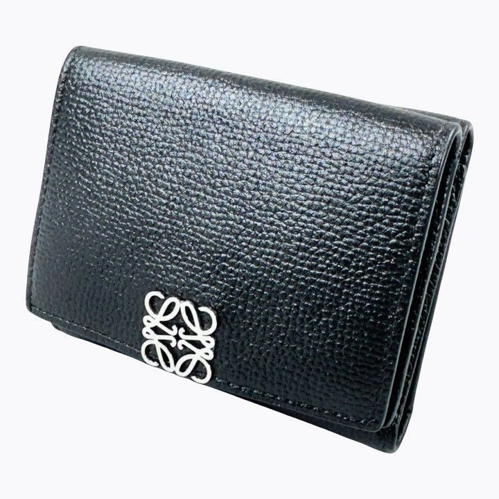 美品】LOEWE ロエベ アナグラム Wホック コンパクト 三つ折り 財布 