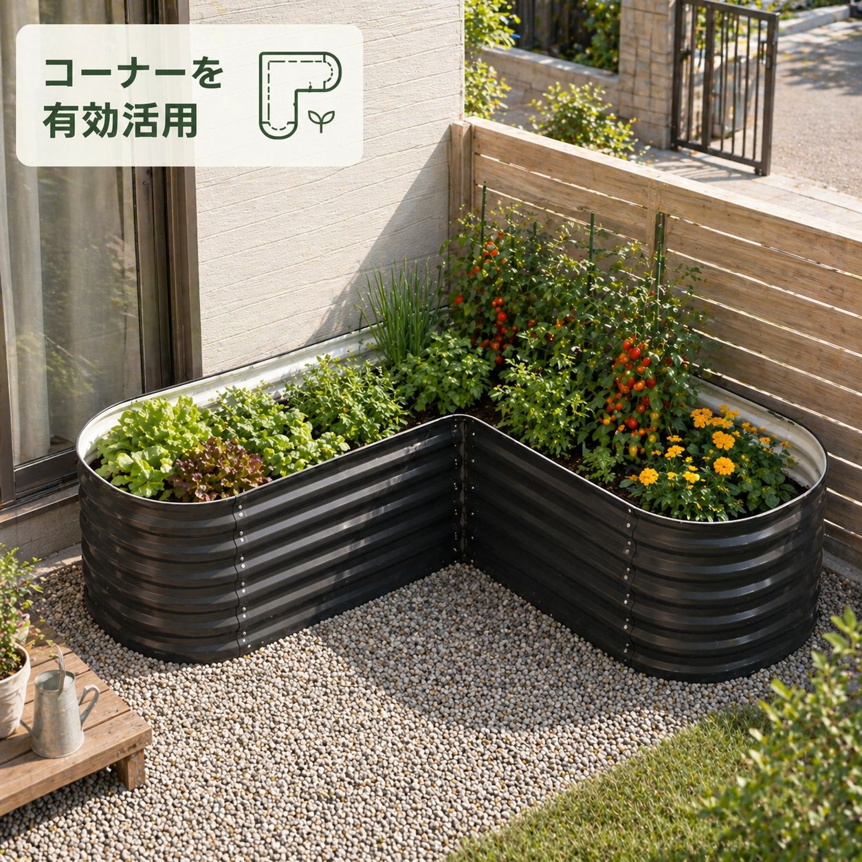 【サービス品】ちょっと大きめ レイズドベッド スチールプランター 新作発表・タイムセール中！【超大容量890L】レイズドベッド L字型