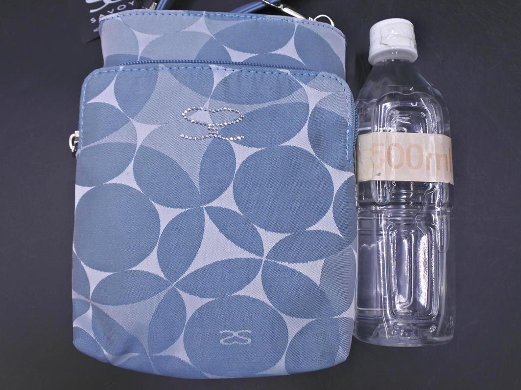 新品 SAVOY サボイ 総柄 ショルダー バッグ ライトブルー 