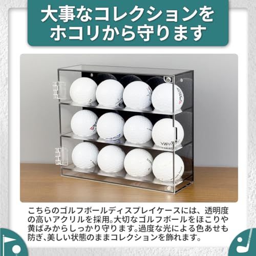 SALUDABLE ゴルフボール コレクションケース ディスプレイ 棚 アクリル