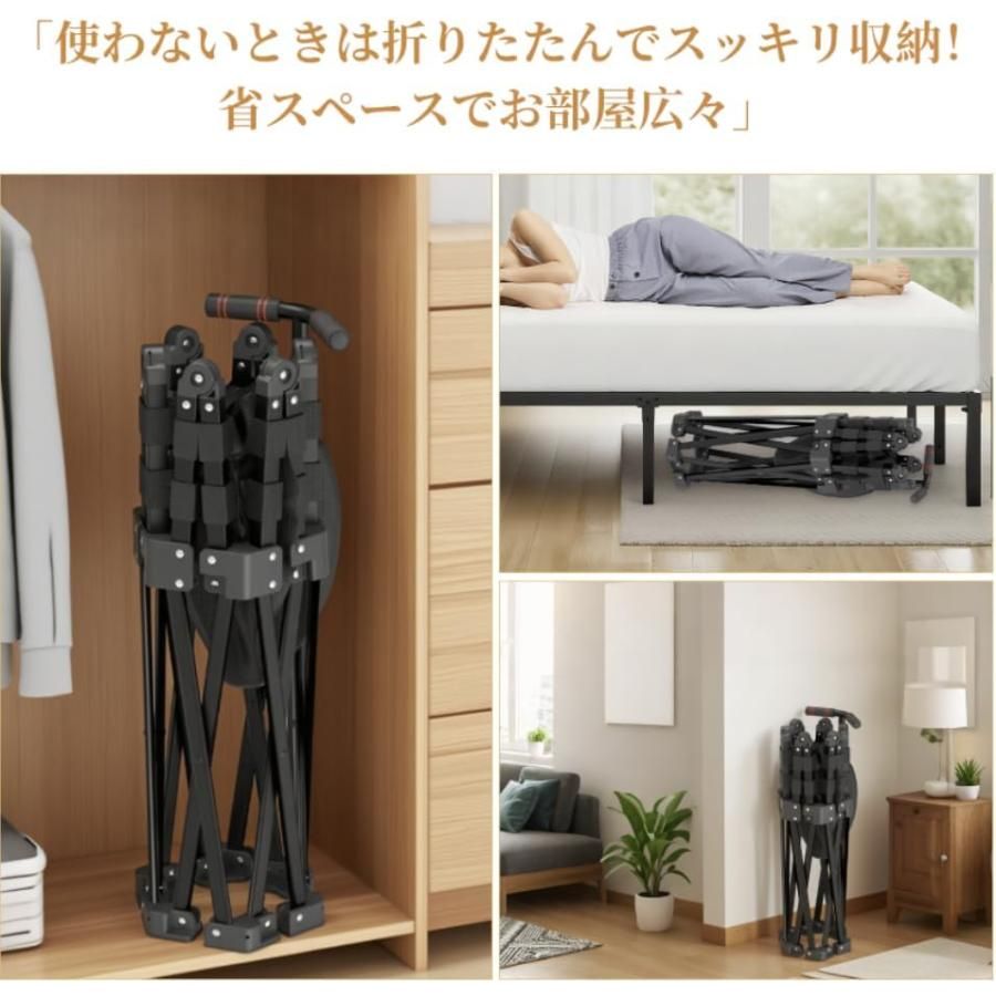 新品・未使用品】 トランポリン 室内 折りたたみ式 静音設計 手すり 