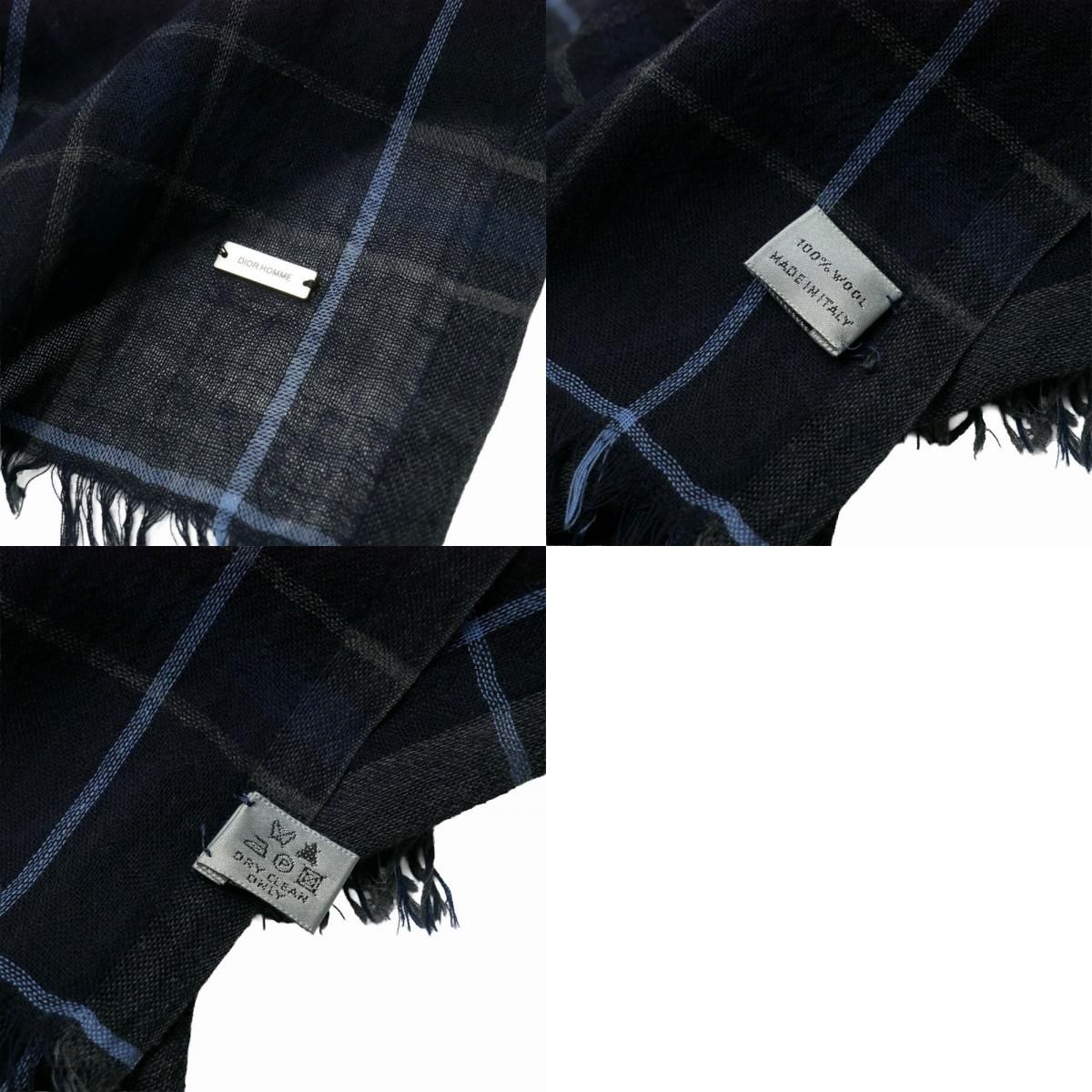DIOR HOMME ディオール・オム ストール チェック ショール 190cm×73cm 