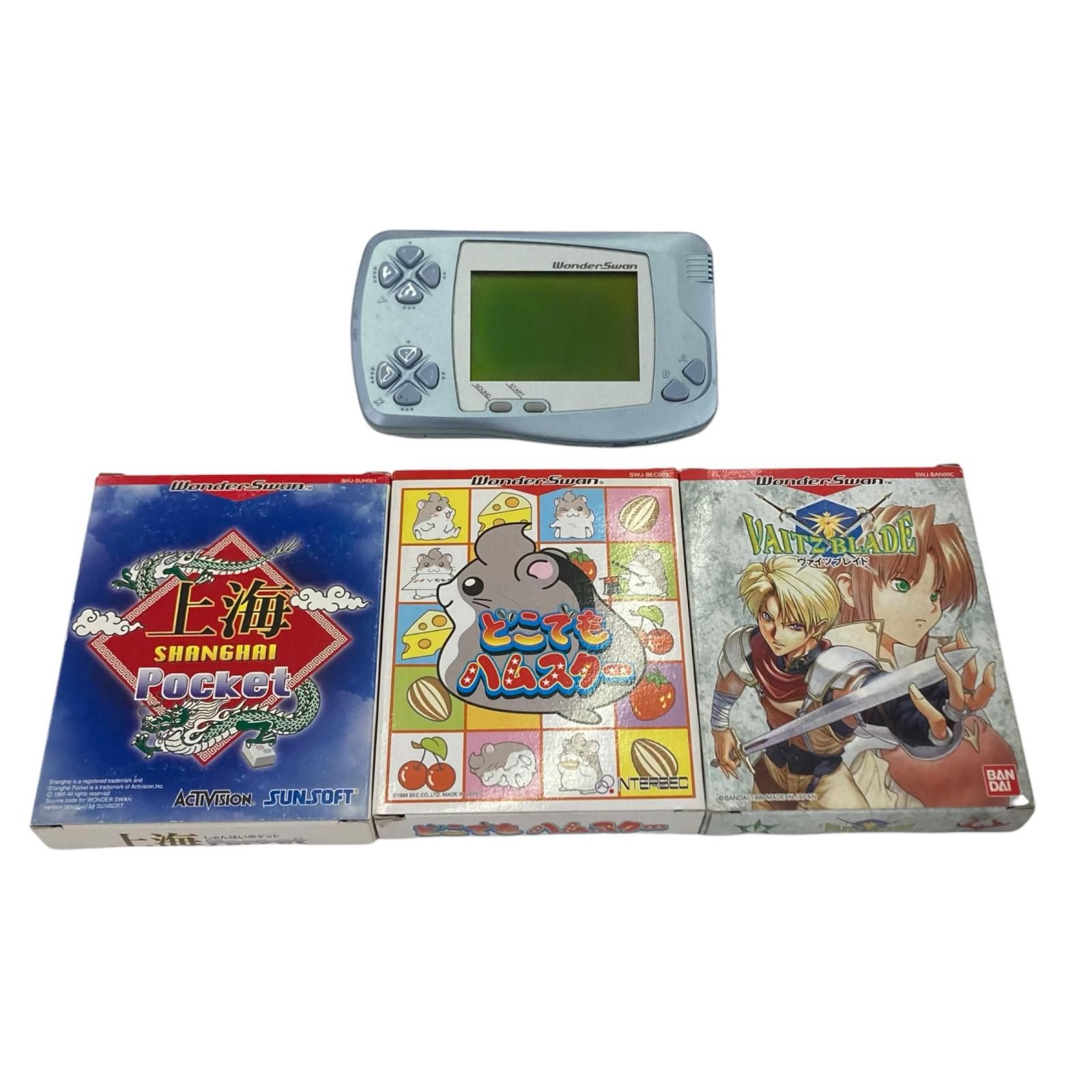 ワンダースワン本体ジャンク　ソフトセット 186000 ジャンク品 BANDAI バンダイ ワンダースワン 本体 ソフト3点