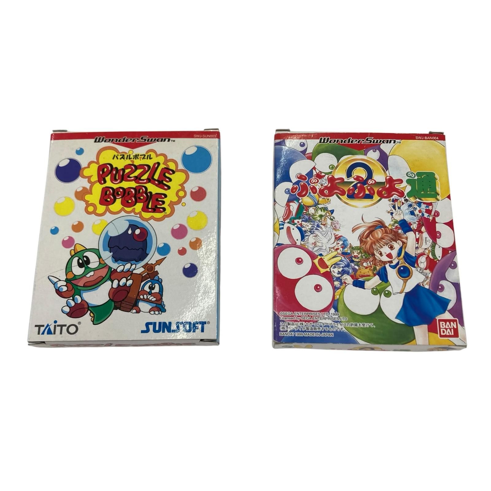 186000 現状品 ワンダースワンソフト パズルボブル ぷよぷよ通 2点まとめ売り