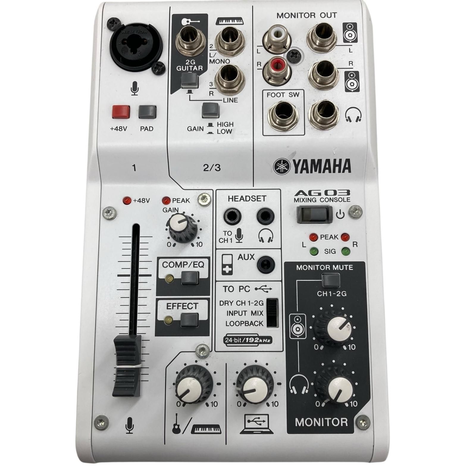 186000 動作未確認 YAMAHA ヤマハ オーディオインターフェース AG03 白
