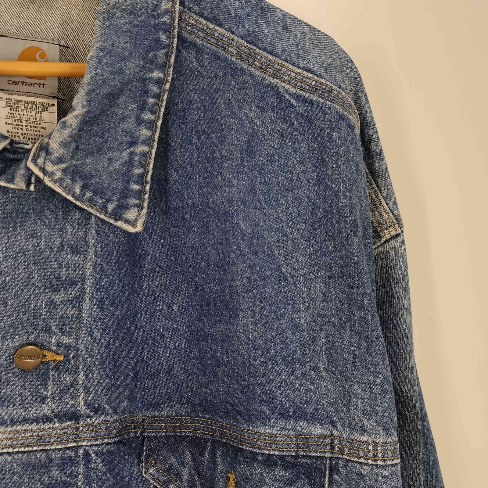 色落ち抜群✨Carhartt USA製 デニムジャケット トラッカー XL 楽天市場】90年代 USA製 Carhartt カーハート デニム生地 トラッカー