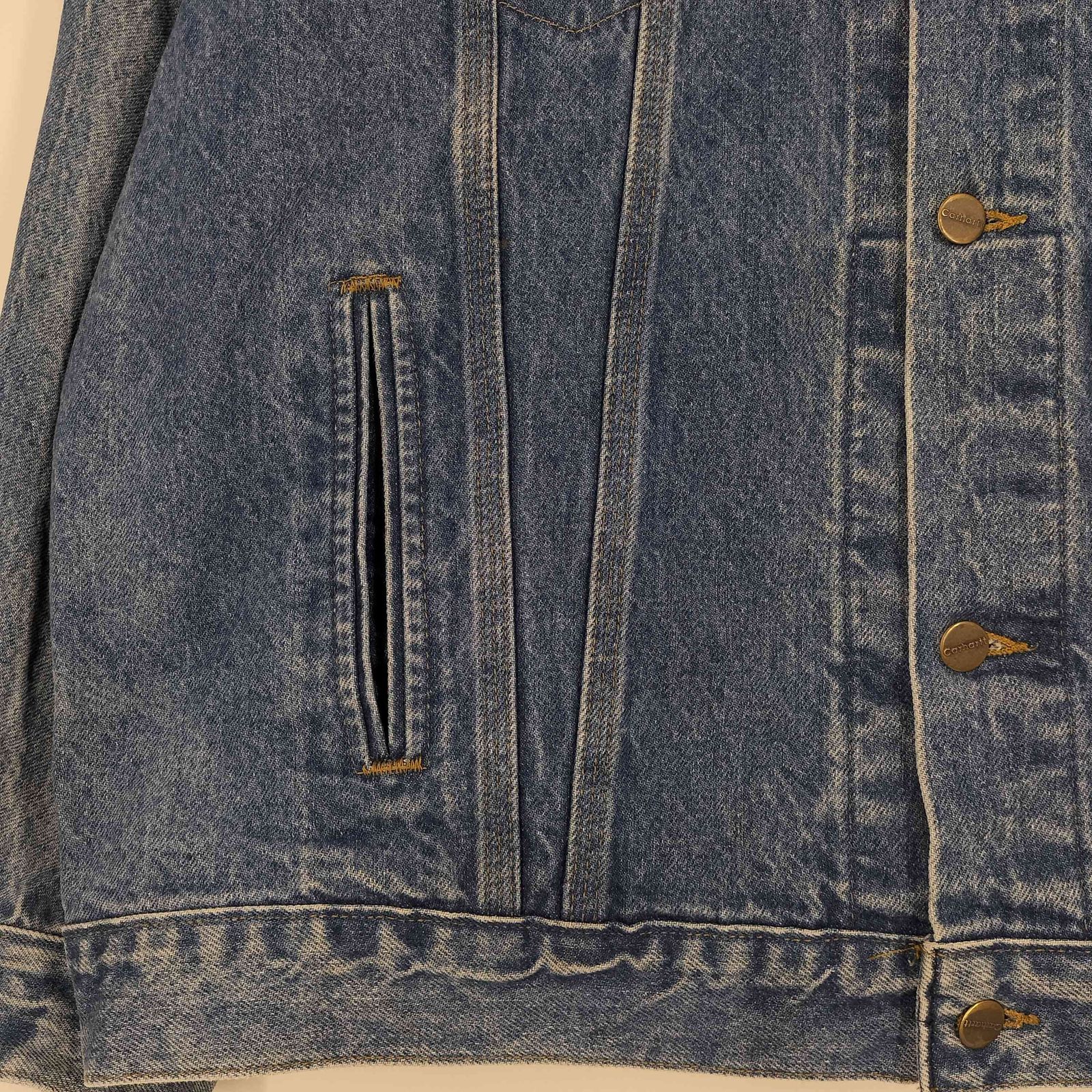 色落ち抜群✨Carhartt USA製 デニムジャケット トラッカー XL 83bcd333497517c24d4310dd52246d