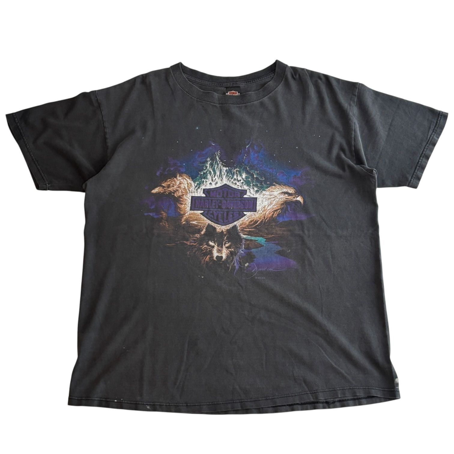 USA製 90s HARLEY DAVIDSON Wolf Eagle S/S TEE XL ハーレー 