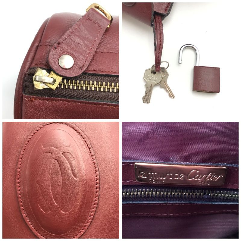 Cartier カルティエ ミニボストンバッグ マストライン ボルドー系 1842